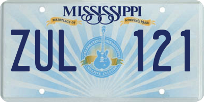 MS license plate ZUL121