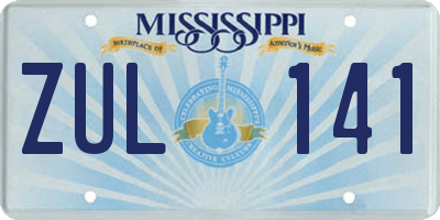 MS license plate ZUL141