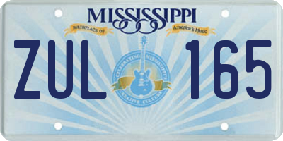 MS license plate ZUL165