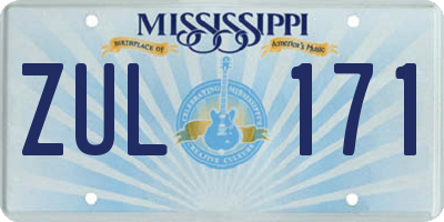 MS license plate ZUL171