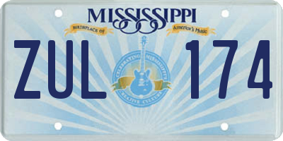 MS license plate ZUL174