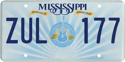 MS license plate ZUL177