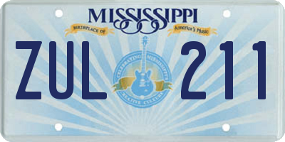 MS license plate ZUL211