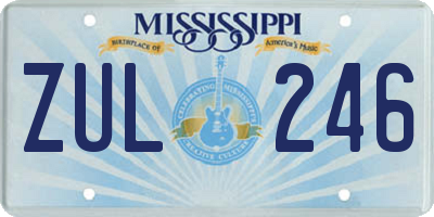 MS license plate ZUL246