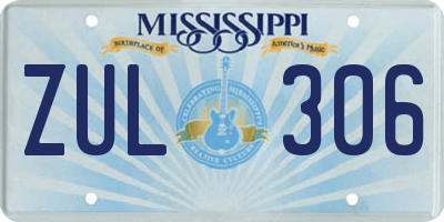 MS license plate ZUL306