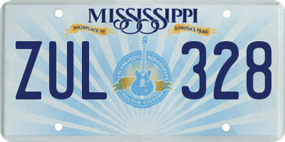 MS license plate ZUL328