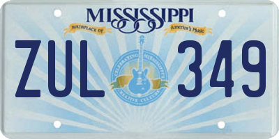 MS license plate ZUL349