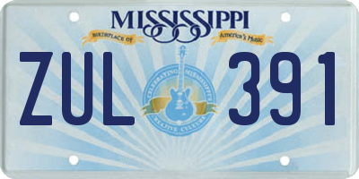 MS license plate ZUL391