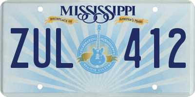 MS license plate ZUL412