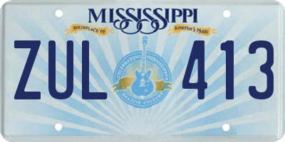 MS license plate ZUL413