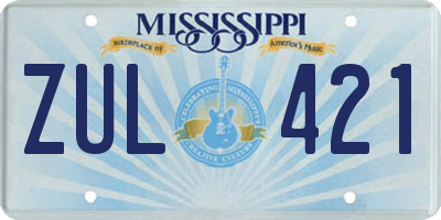 MS license plate ZUL421