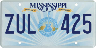 MS license plate ZUL425