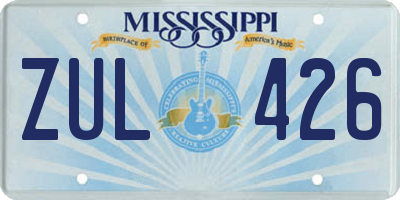 MS license plate ZUL426