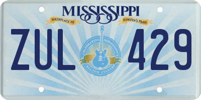 MS license plate ZUL429