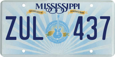 MS license plate ZUL437