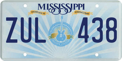 MS license plate ZUL438