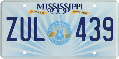 MS license plate ZUL439