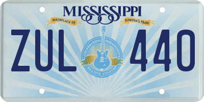 MS license plate ZUL440