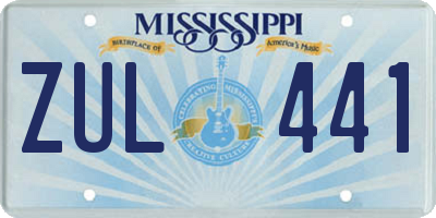 MS license plate ZUL441