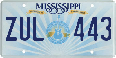 MS license plate ZUL443
