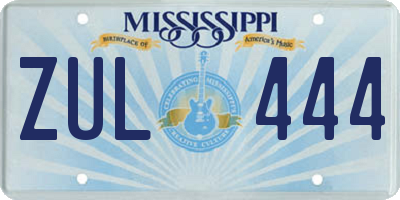 MS license plate ZUL444