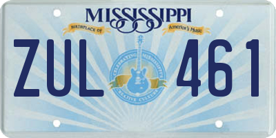 MS license plate ZUL461