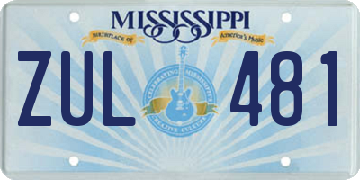 MS license plate ZUL481