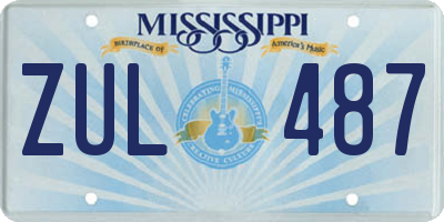 MS license plate ZUL487
