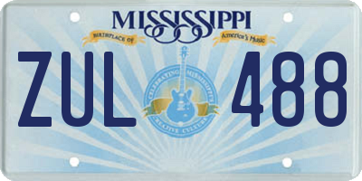 MS license plate ZUL488