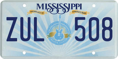 MS license plate ZUL508