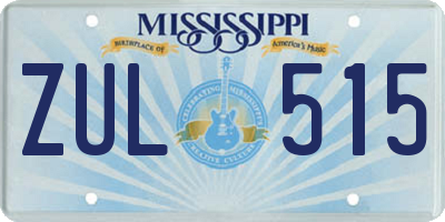 MS license plate ZUL515