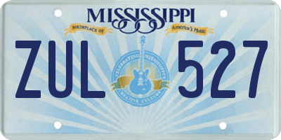 MS license plate ZUL527