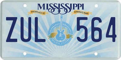 MS license plate ZUL564