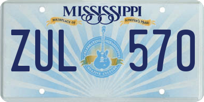 MS license plate ZUL570