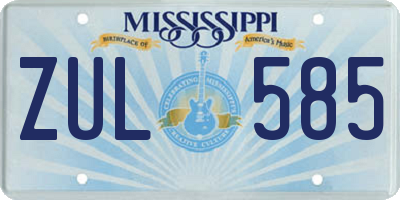 MS license plate ZUL585