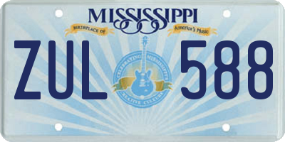 MS license plate ZUL588
