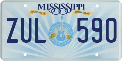 MS license plate ZUL590