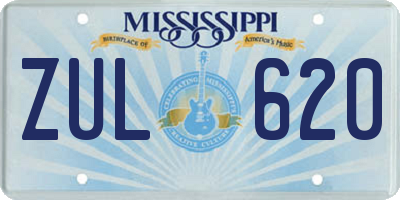 MS license plate ZUL620