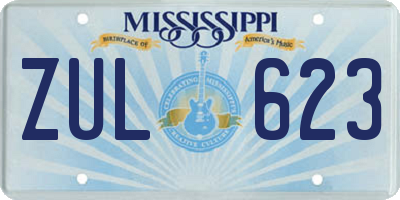 MS license plate ZUL623
