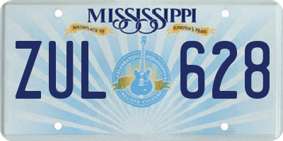 MS license plate ZUL628