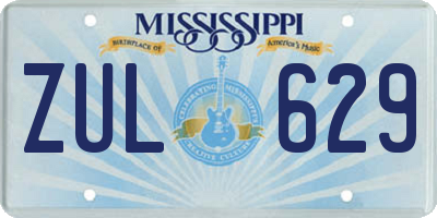 MS license plate ZUL629