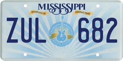 MS license plate ZUL682