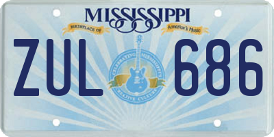 MS license plate ZUL686
