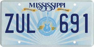 MS license plate ZUL691