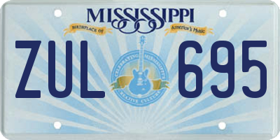 MS license plate ZUL695