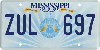 MS license plate ZUL697