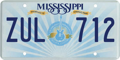 MS license plate ZUL712
