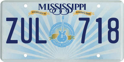 MS license plate ZUL718
