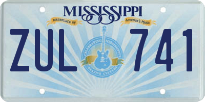 MS license plate ZUL741
