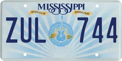 MS license plate ZUL744